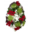 Coroana funerara trandafiri, santini, orhidee